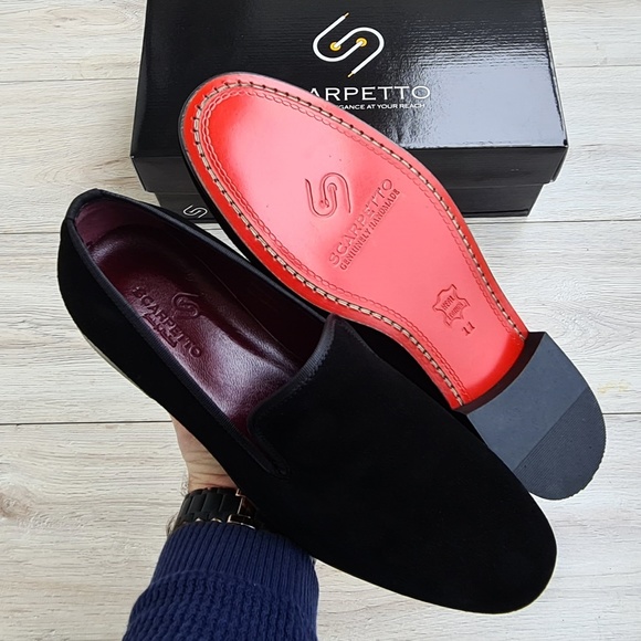 Suede Leather Loafer with Stitched Red Sole - Picture 5 of 5